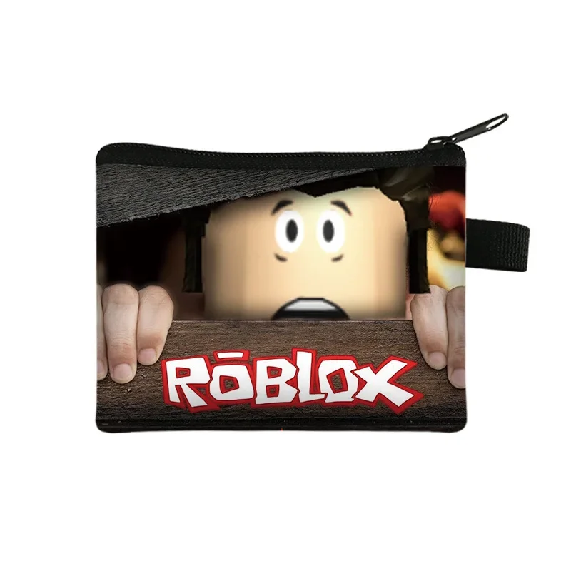 New Roblox Children\'s Coin Purse Student Portable Cartoon Small Wallet Coin Key Polyester Storage Bag Children\'s Toys Gifts