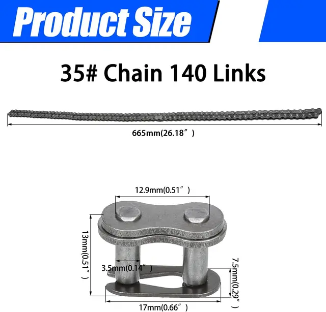 Roller Chain Coleman Ct100u Chain Size 35 Chain Ciloyured