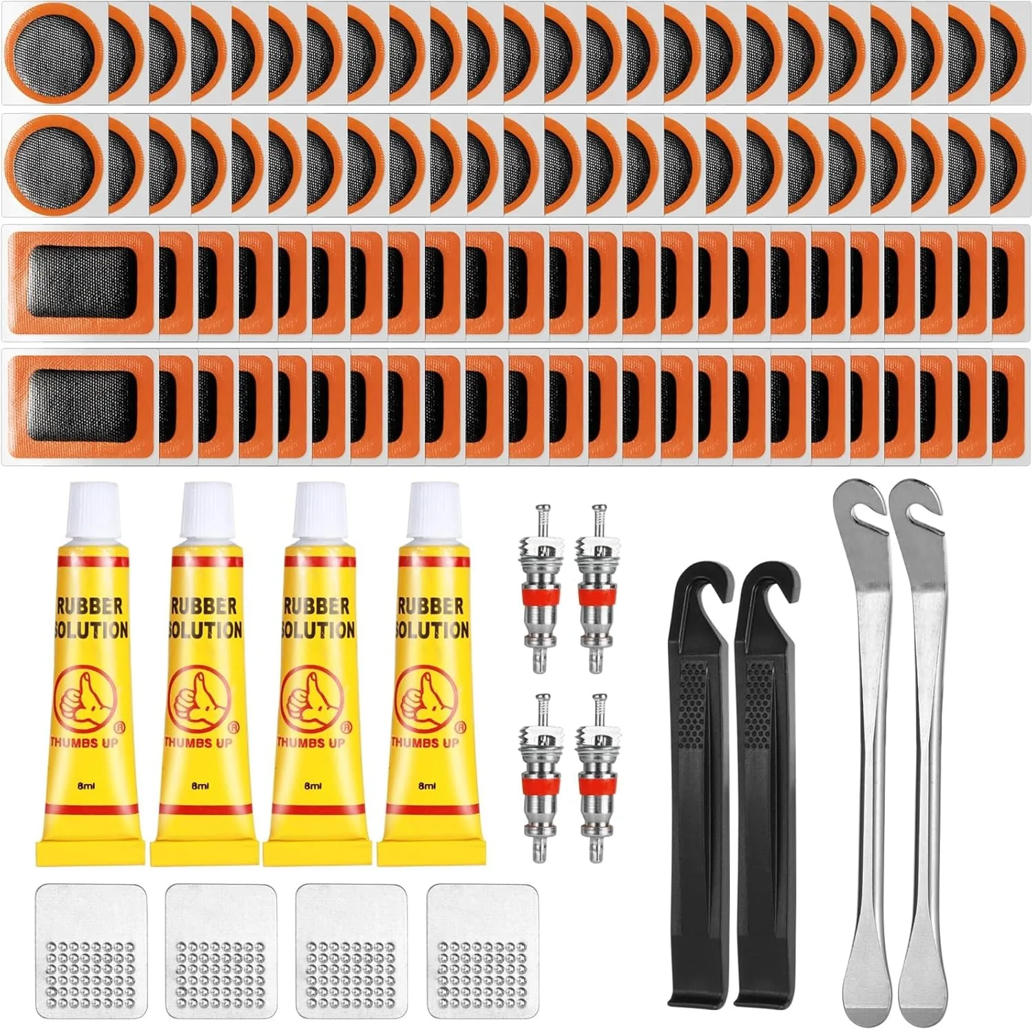 108pcs Parts Bicycle Tire Repair Kit for Motorcycles Off-road Vehicles Inner Air Chamber Tools Kit