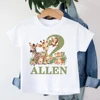 Personalized Birthday Shirt 1-9 Years Shirt Wild Tee Boys Jungle Party T-shirt Safari Animal with Name Clothes Kids Gifts Tops 1