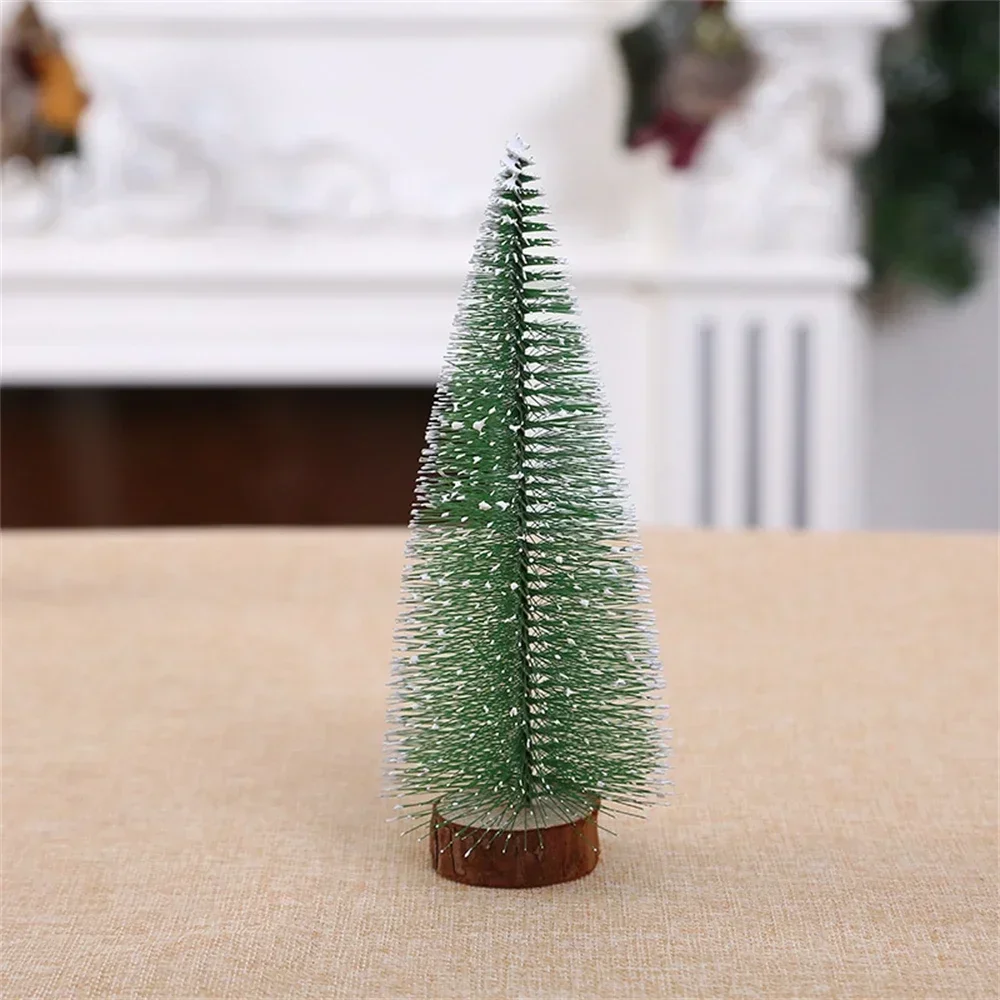 Christmas Tree Ornaments Mini Christmas Tree Creative Mini Christmas Tree Artificial Snow Simulation Frost Pine Tree Desktop Decorative Supply Christmas Ornaments Decoration