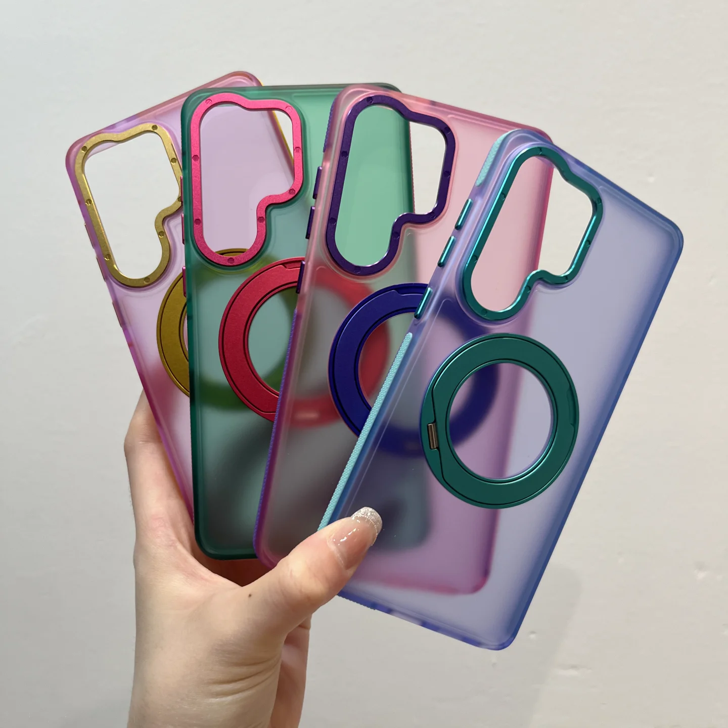 Colorful 360° Rotatable Ring Stand Shockproof Case