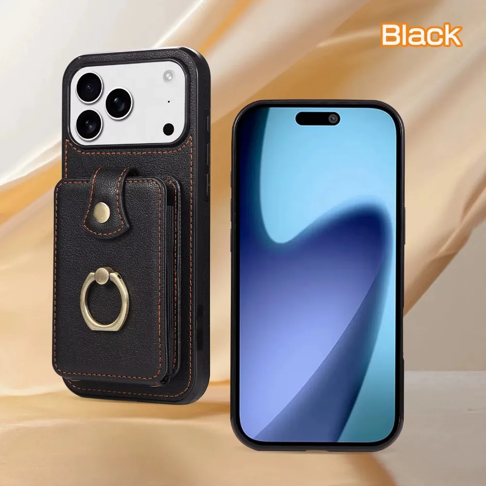 RFID Blocking Crossbody Wallet Card Holder Ring Phone Case for iPhone 17 Air 16E 15 14 Plus 13 12 Mini 11 Pro XS Max XR XS X 7 8