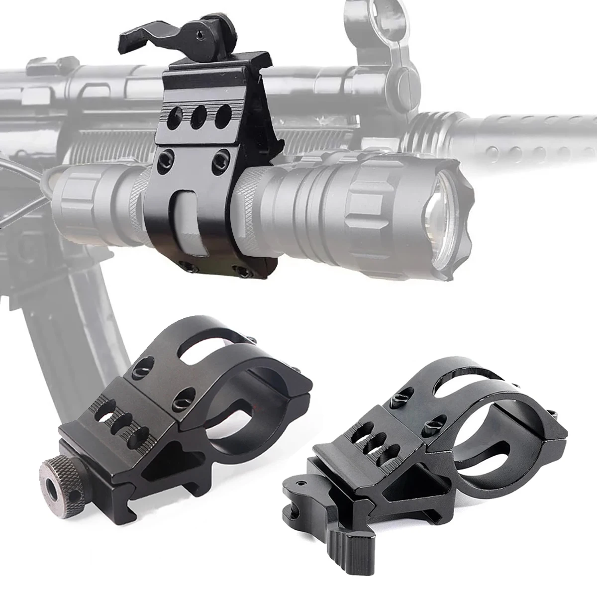 Rifle Scope Mount Scope Mount Adapter Flashlight Scope Mount Picatinny Rail Accessories Weapon Flashlight Mount Flashlight Mount Shotgun Accessories Airsoft 25.4mm Quick Release Offset Flashlight Scope Mount 20mm Picatinny Rail 45 Degree Sight Hunting Gun Accessories