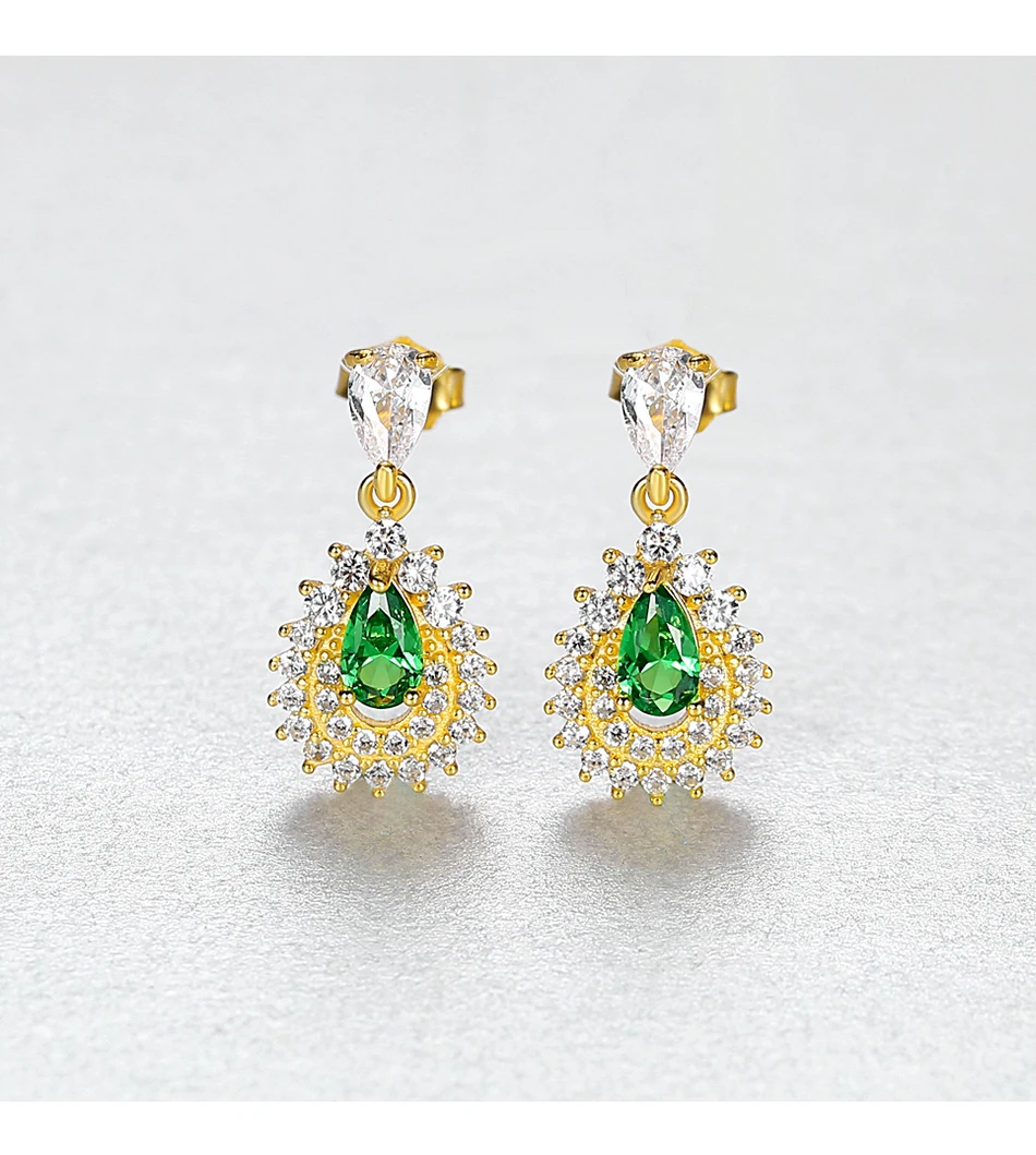 Eleganti orecchini pendenti con pietre preziose Topza per donna Orecchini Dnagle da sposa in argento fine CZ Natale_voghion.com
