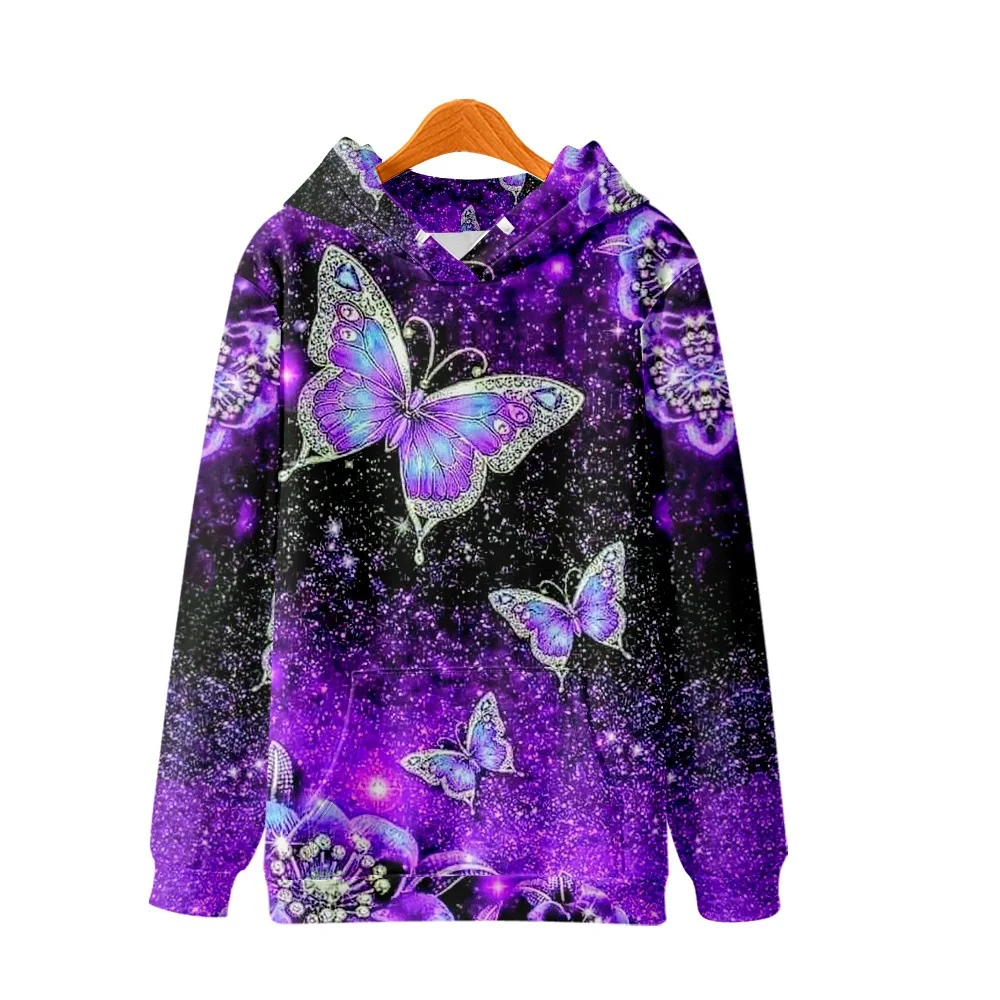 

Толстовка с капюшоном в стиле аниме для косплея, 3D Рисунок бабочек, Свитшот в стиле хип-хоп, уличная одежда, повседневный спортивный костюм, топы