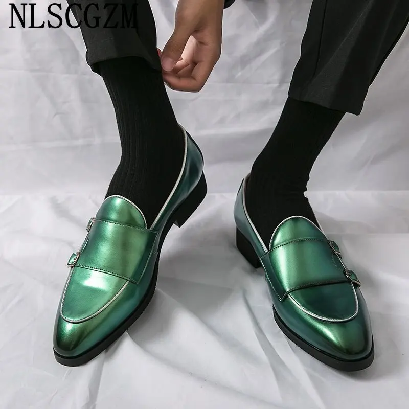 

Formal Shoes for Men Italiano Business Suit Double Monk Strap Shoes Office 2024 Slip on Shoes Men Loafers for Men Zapatos Hombre