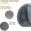 Shower Foot Back Scrubber Silicone Bath Massage Pad Bath Massage Cushion Brush with Suction Cups Wash Foot Mat Exfoliating Brush 6
