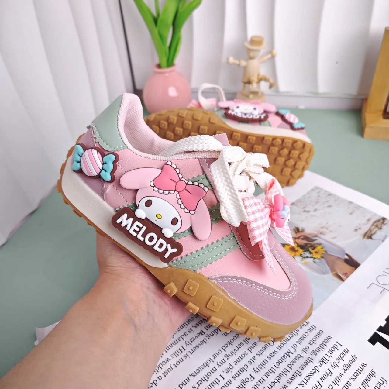 Sanrio My Melody Sneaker Girl Student Ballet Pink Shoes Comfortable Be Non-Slip Y2K Gift Korean Edition Kawalii Casual Shoes