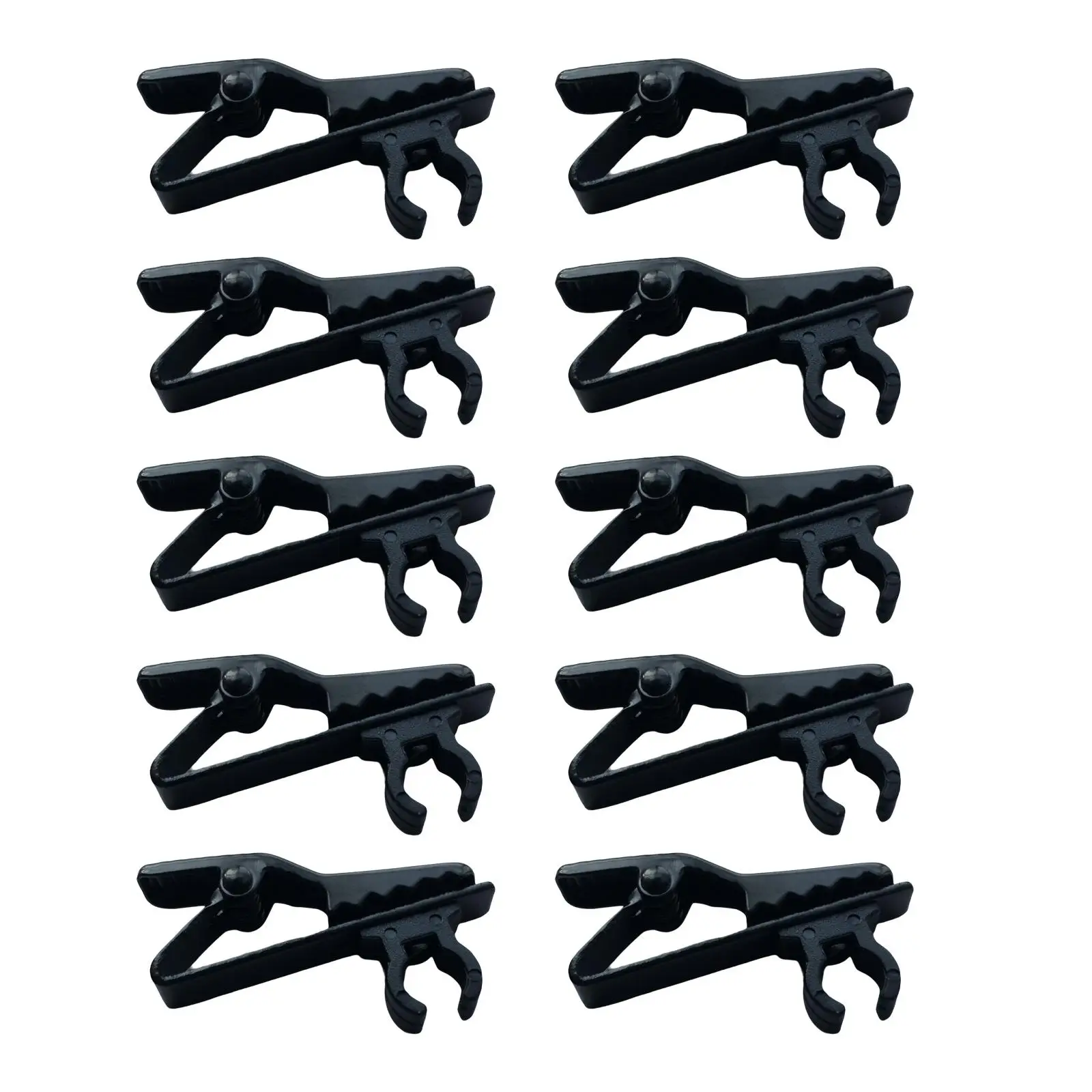 10Pcs Black Metal Mini 8mm Dia Lavalier Lapel Collar Clip Mic Microphone Holder Grip for Nady Headset