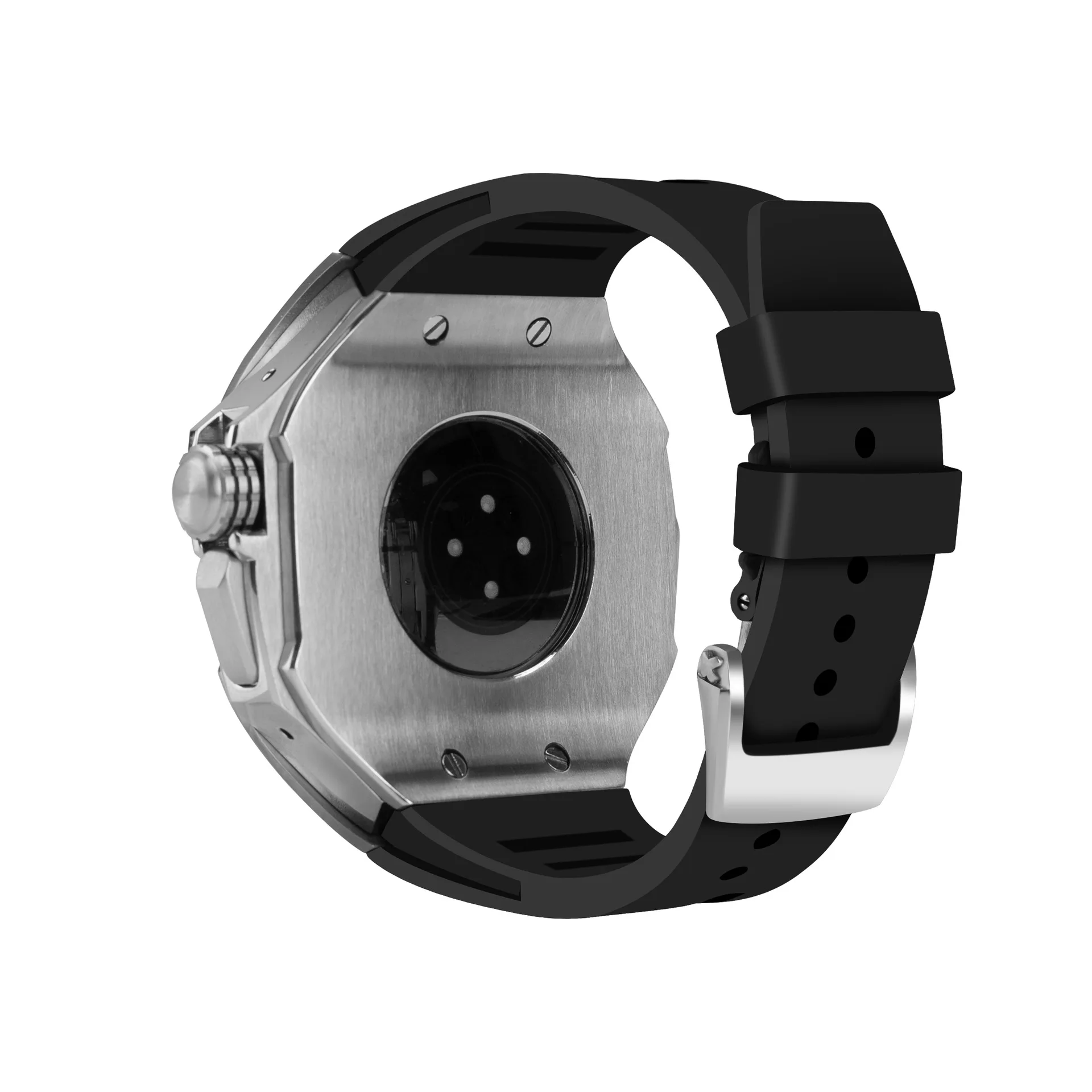 Luxury Stainless Steel Case Modification Kit for Apple Watch 8 Ultra Rubber Band IWatch Series 8 49mm Sport Bracelet Refit Mod