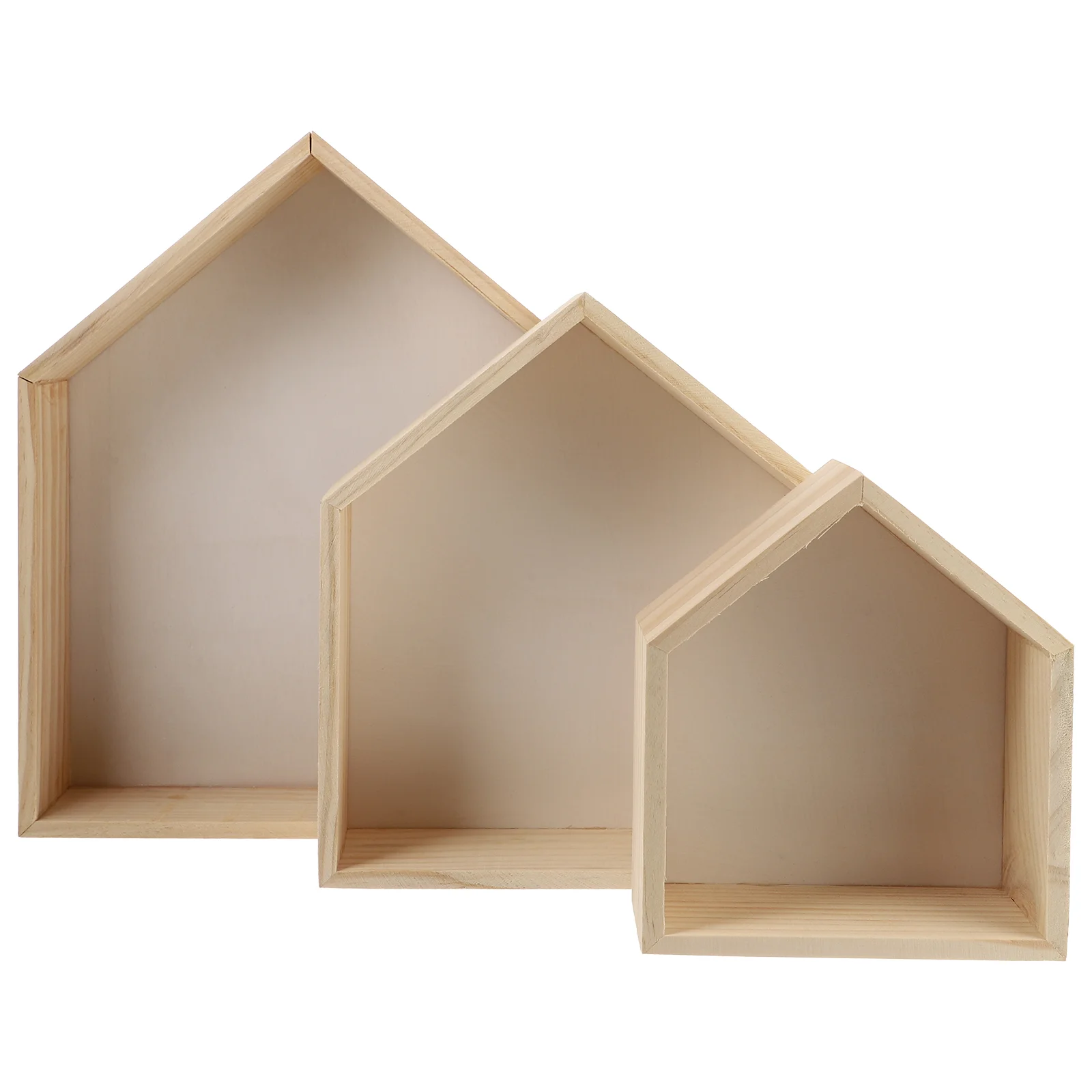 

Vosarea Home Decor Locker Shelf Wall Wood Shadow Box Rustic Display Floating Shelves Farmhouse Wooden Figures Shot