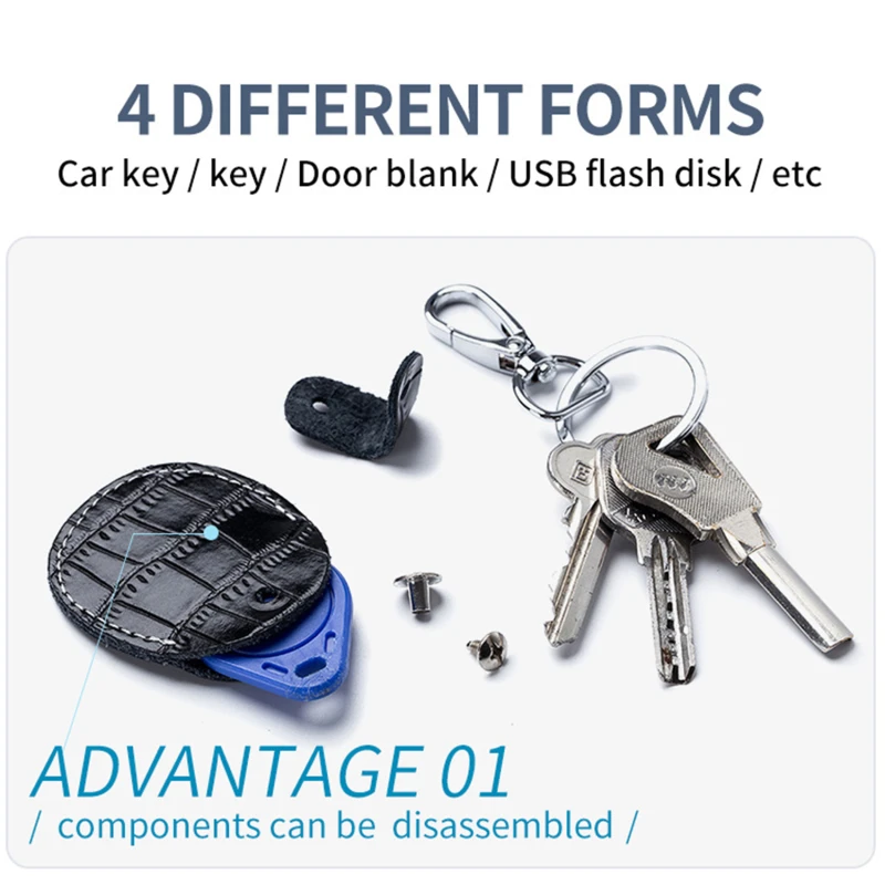 Key Case Key Holder Key Purse Key Protector Card Case Holder PU Leather Keychain Card Cover For Alarm Tag Intercom Key Access Entry Card Set Car Key Fob Protector Protector