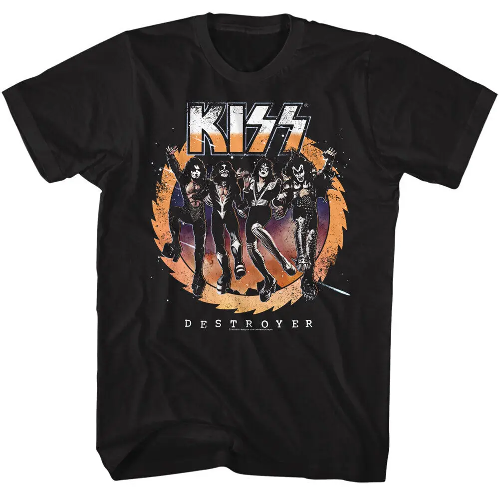 Kiss Music Band T-Shirt Destroyer Album Logo Ufficiale Black Cotton Gene Simmons
