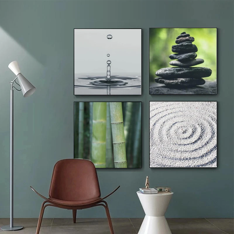 Modern Zen Bamboo Green Pictures Stampe Perfette Su Tela Pittura Murale Arte Per Home Office Home Decor Cuadros