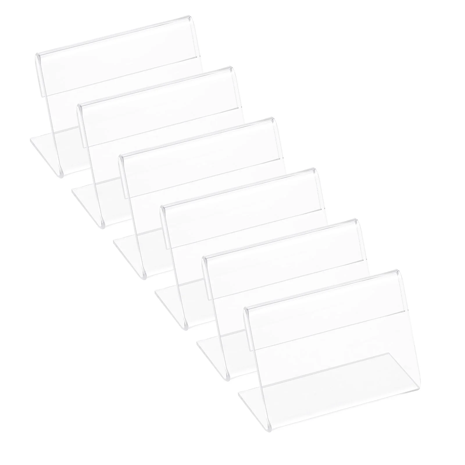 ARTIBETTER 20pcs Acrylic Display Holder Price Tag Sign Holders Slanted Label Stand Name Cards Rack