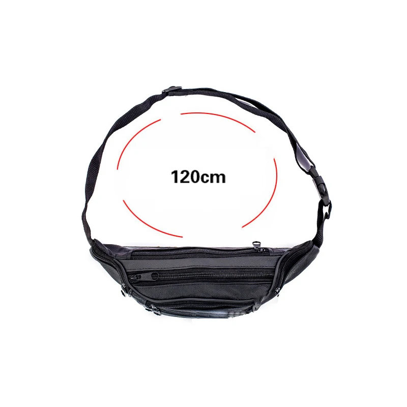 Men's 4-Layer Leather Fanny Business Riding Pack Large Running Bag Sports Outdoor Phone Waist Bag Multi-Functional Hanging Bag