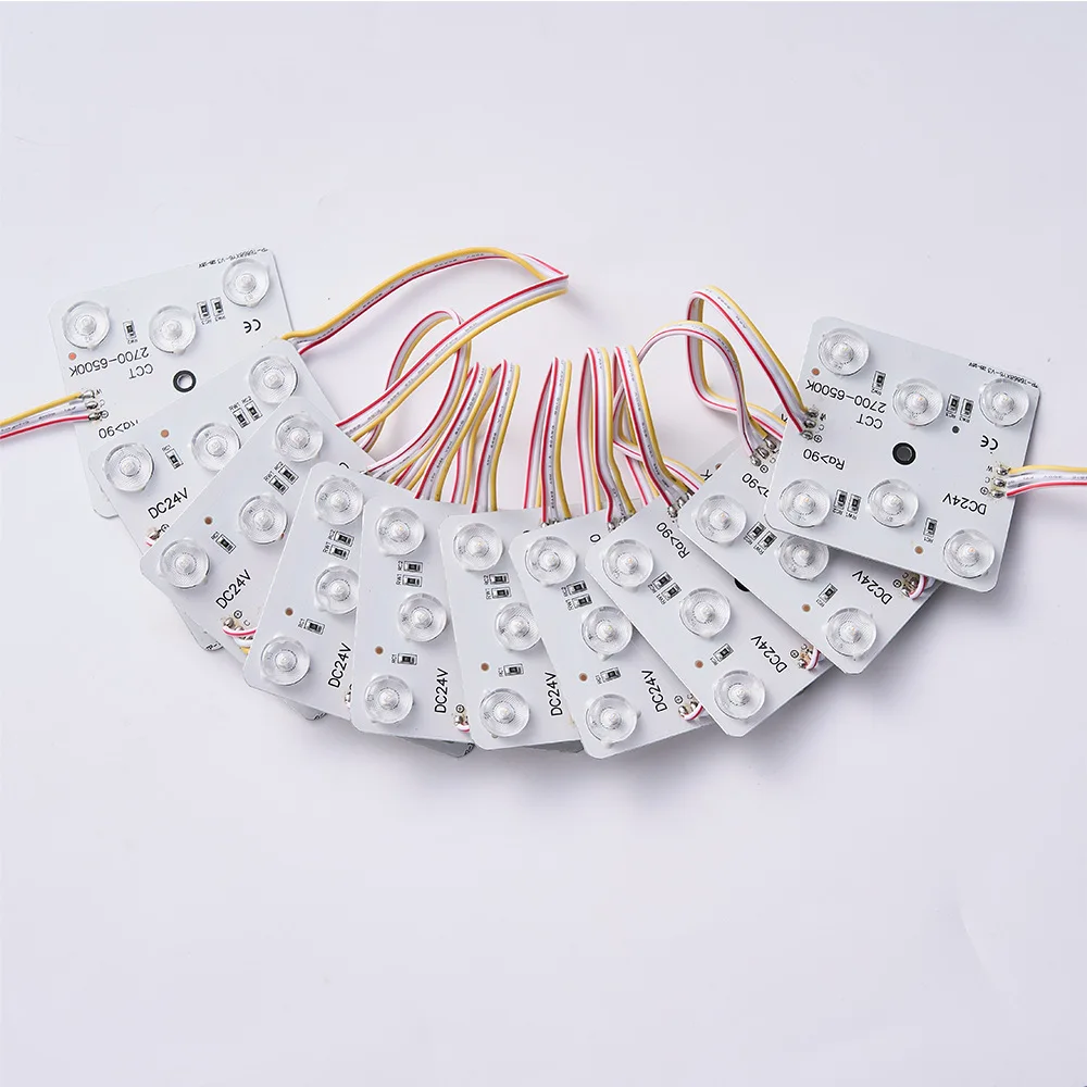 10팩 CCT LED 모듈 조명 3색 24V 디밍 가능 확산형 LED 조명 천장 광고 라이트 박스 간판 백라이트 상점용
