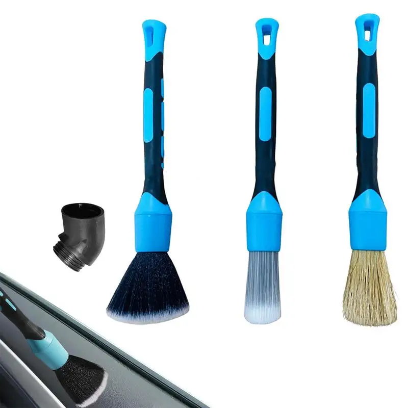 

Crevice Brush Car Detailing 3pcs Auto Interior Cleaning Brush Set Cleaning Set For Windows Corners Blinds Closets Doors Fans