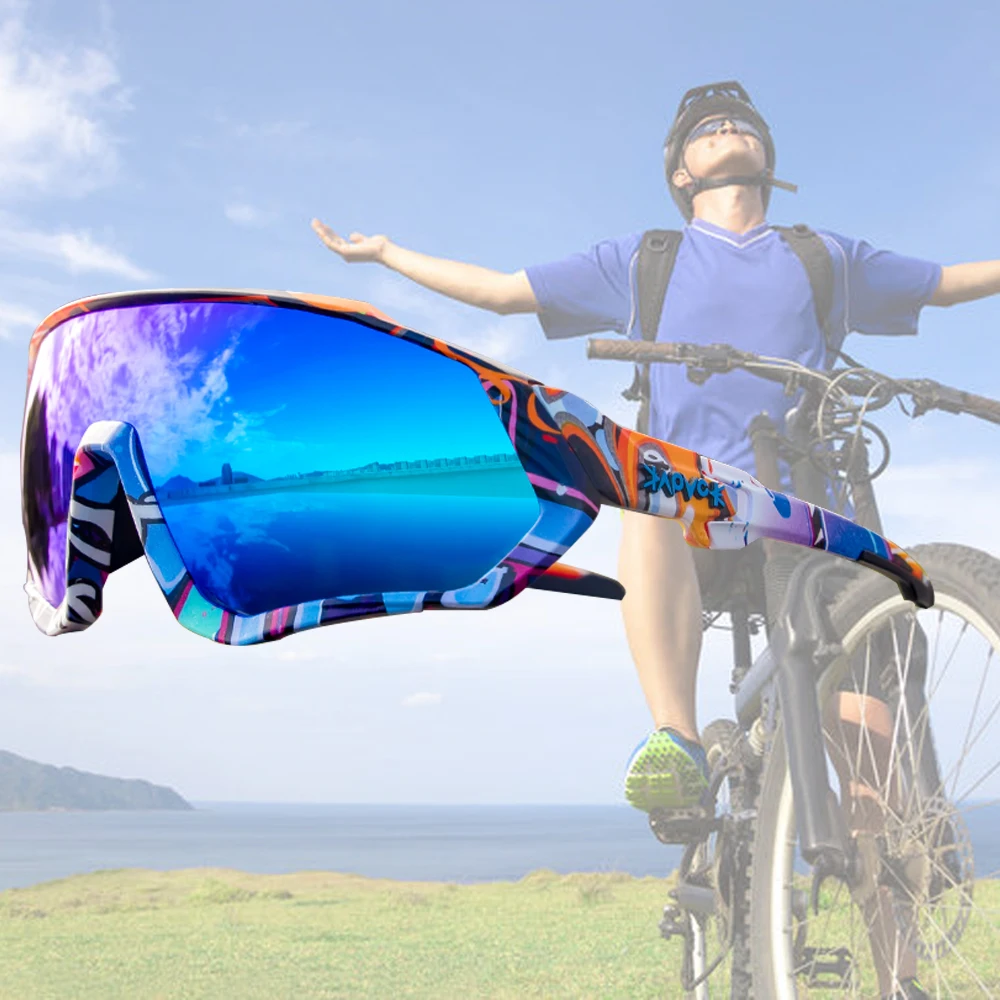 Kapvoe Men Women Cycling Sunglasses MTB Bicycle Eyewear Polarized Cycling  Glasses Sports Hiking Riding Goggles