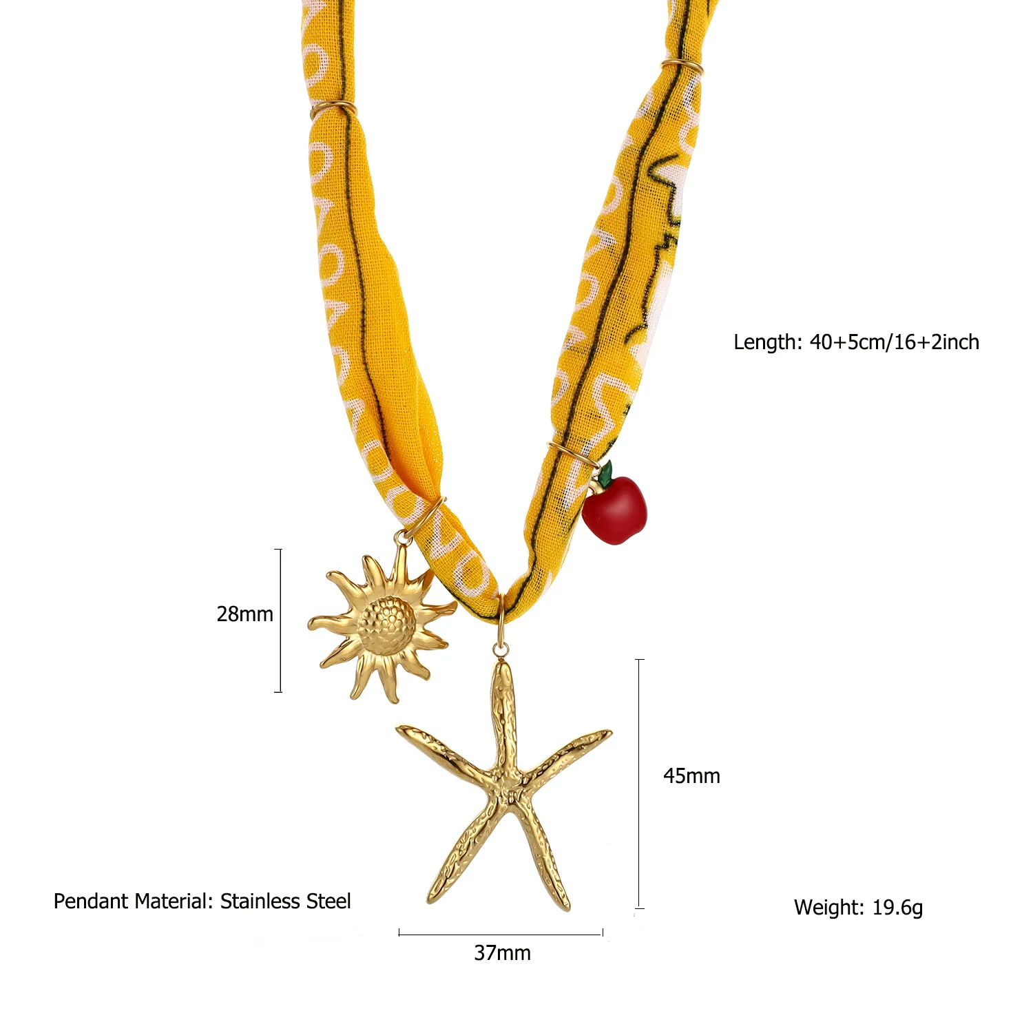 Hot Sale Oversize Starfish Pendant Scarf Necklace for Women Texture Shell Flower Coral Sun Pendant Clavicle Choker Charm Jewelry