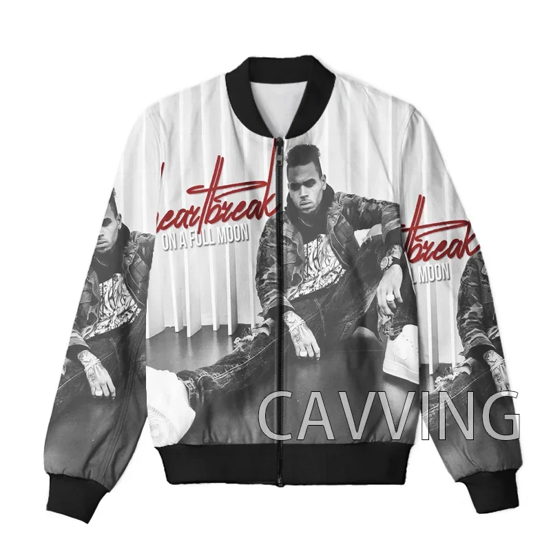 

CAVVING 3D Printed Rapper Chris Brown Zipper Bomber Jackets Men Overcoat Mens Coat Zip Up Jackets for Women/Men J02