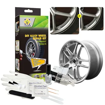 Kit di Riparazione Cerchi in Lega, Stucco per Riempire Ammaccature, Ripristino Graffi, Strumento per Riparazione Superficie Vernice Cerchi, Accessori Auto