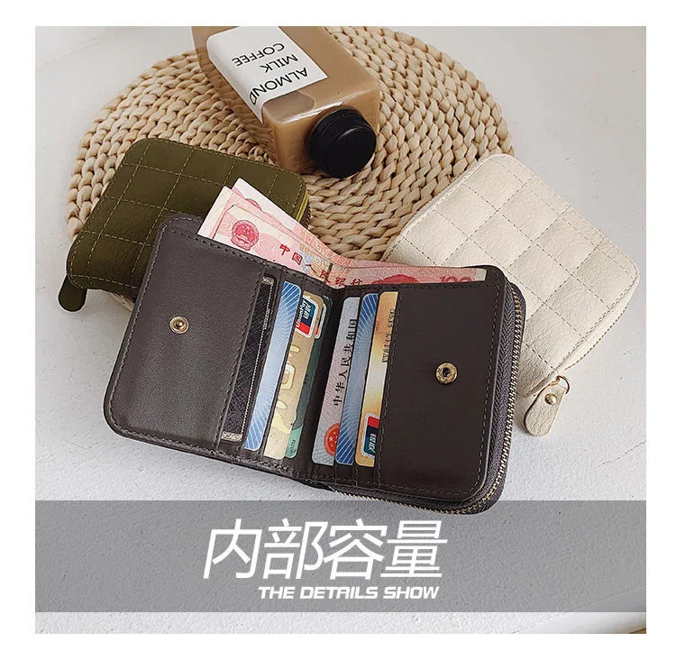 New Coin Purse Mini Zipper Small Hanging Bag Classic Pu Plaid Purse Female  Hand Card Bag Hot Sale Cute Wallet - AliExpress