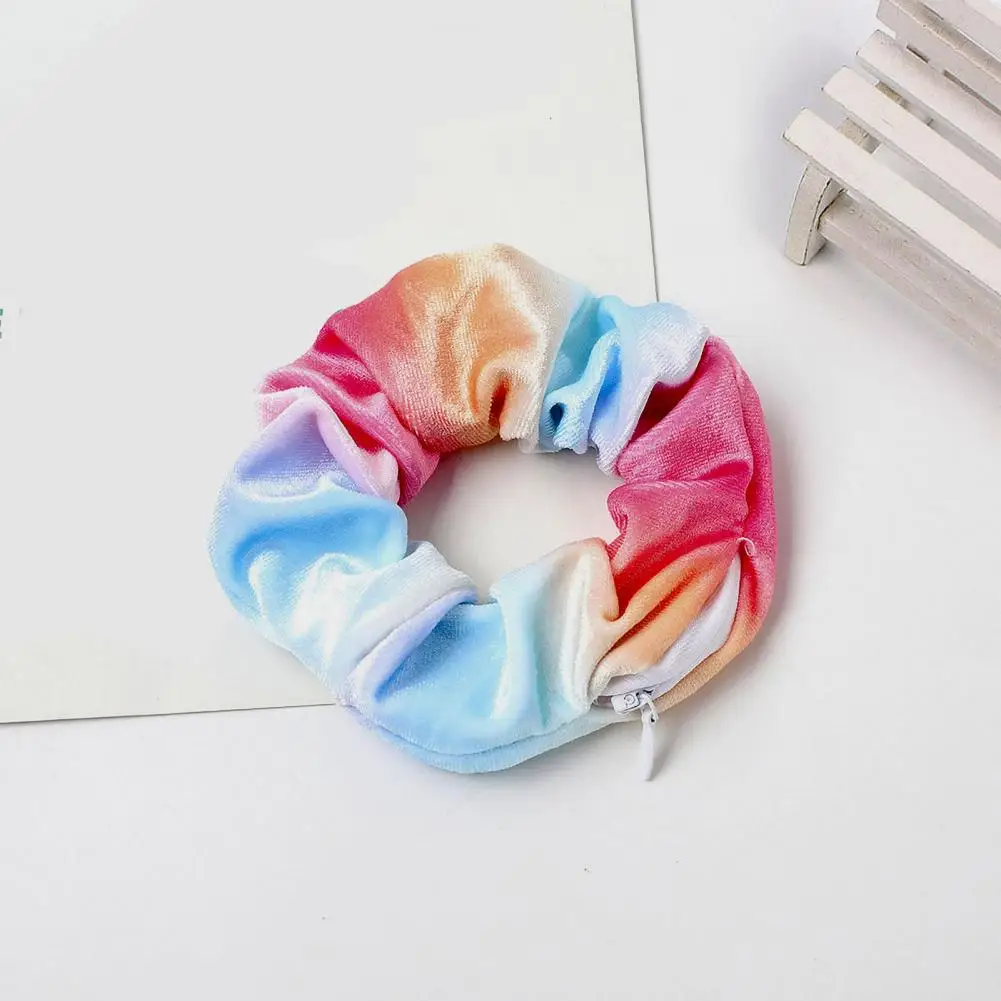 Trendy Hair Ring Trendy Tie Dye Hair Tie Set for Girls Women Velvet Ponytail Holder Elastic Hair Bands Bracelet Ties Fashionable