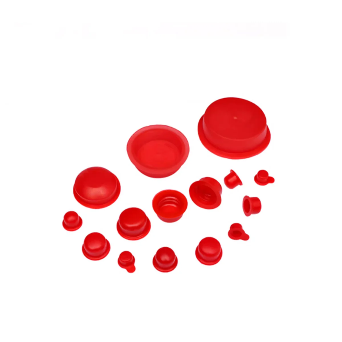 Red Internal Threaded Hole Rubber Plug Cylinder Oil Resistant Plastic Silicone Dust And Corrosion Resistant Protective Sleeve