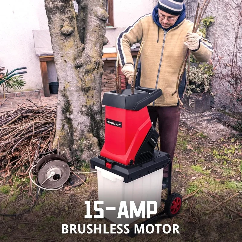 PowerSmart 15A Electric Wood Chipper with Bin (PS12A) 2