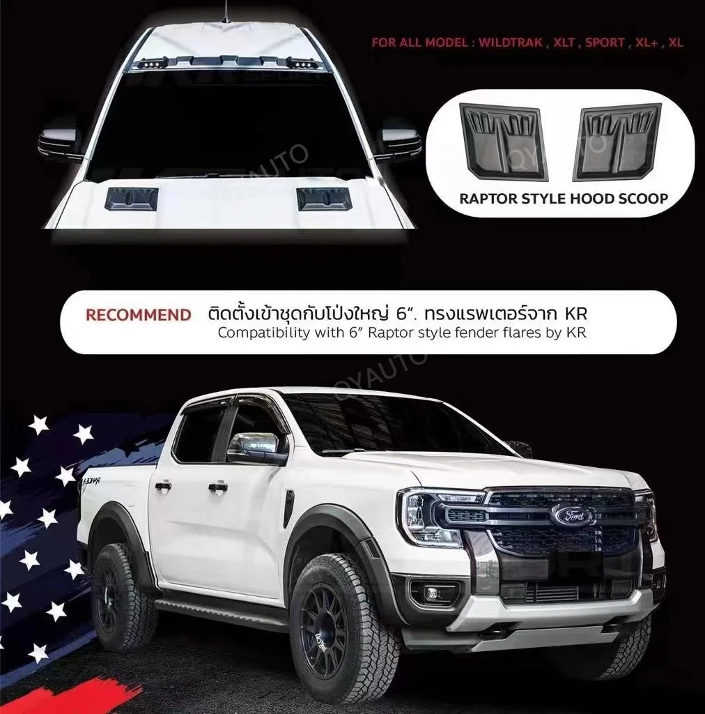 Universal Car Exterior Accessories ABS Bonnet Scoop For Raptor Type  Decorative Cover For Ranger 2022 2023 2024 And Everest 22-24 - AliExpress, image size:1012x1024