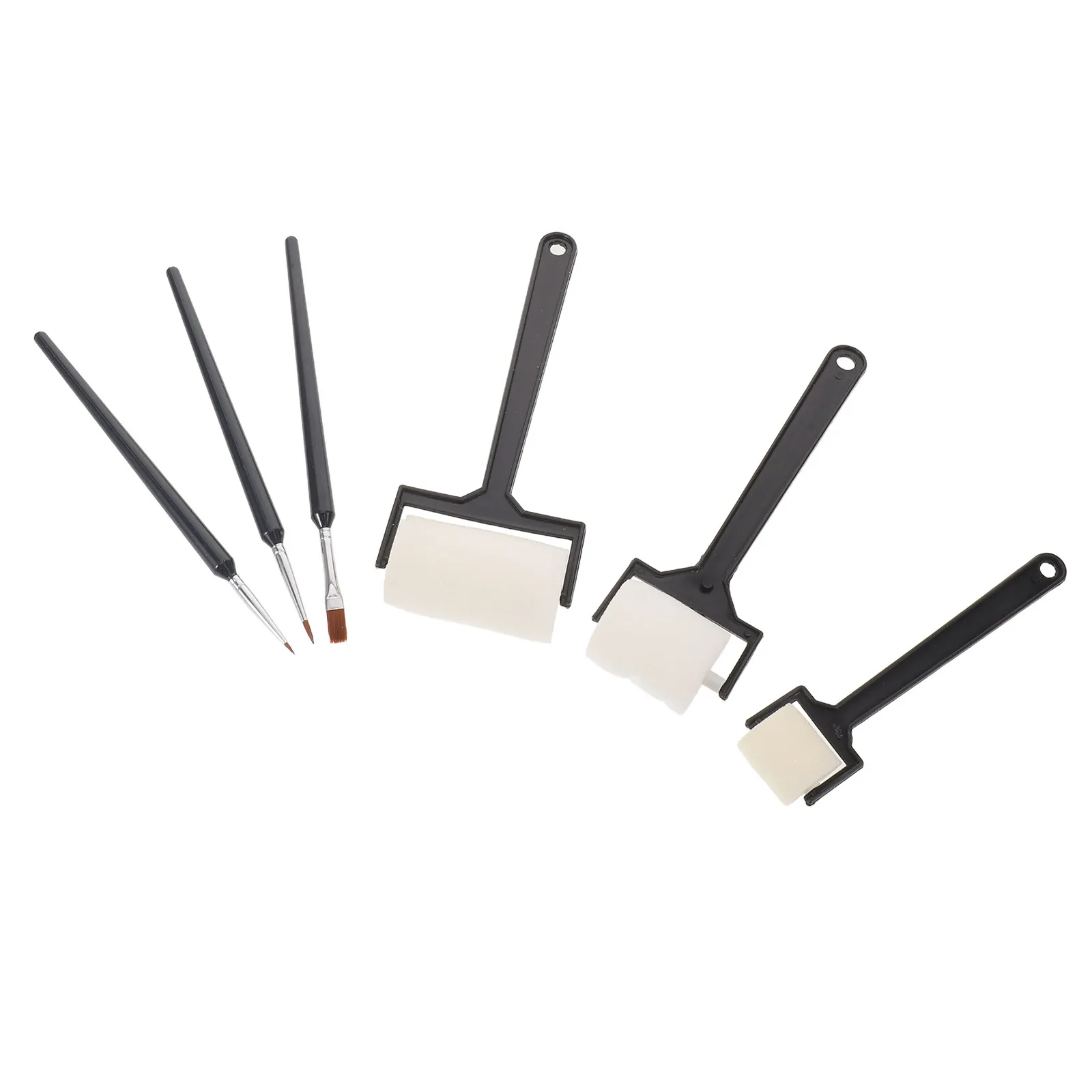 6Pcs 어린이 그림 그리기 미술 도구 폼 롤러 스폰지 세트 편안한 손잡이 교육용 공예 페인트 롤러 조기 교육용 상세한 브러쉬