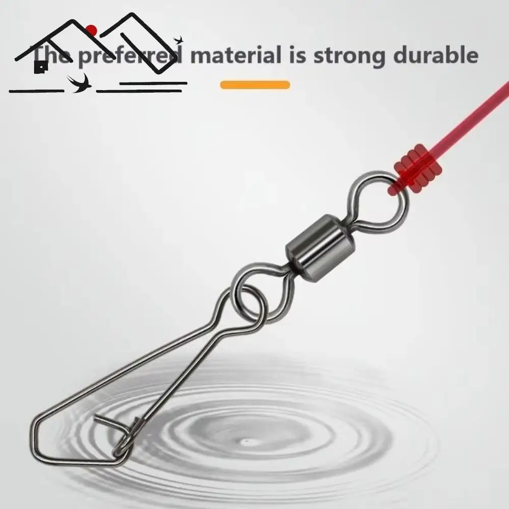 50 émerillons tournants en acier inoxydable - Accessoires de pêche durables pour leurres et hameçons