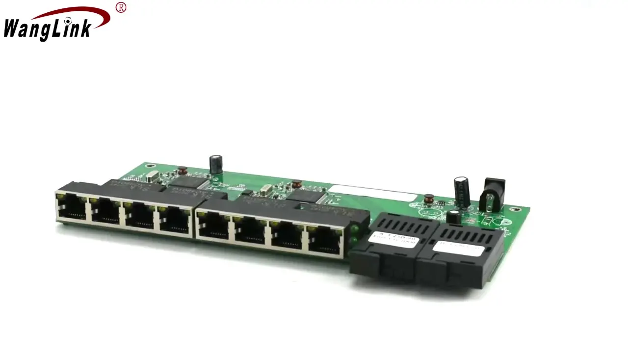 Reverse POE Switch 10/100/1000M Gigabit Ethernet Switch 8 RJ45 UTP Plus 2 SC Fiber Port RPOE Switch PCB Board 3KM igs 500t ip30 compact size 5 port 10 100 1000t gigabit ethernet switch 40 75 degrees c