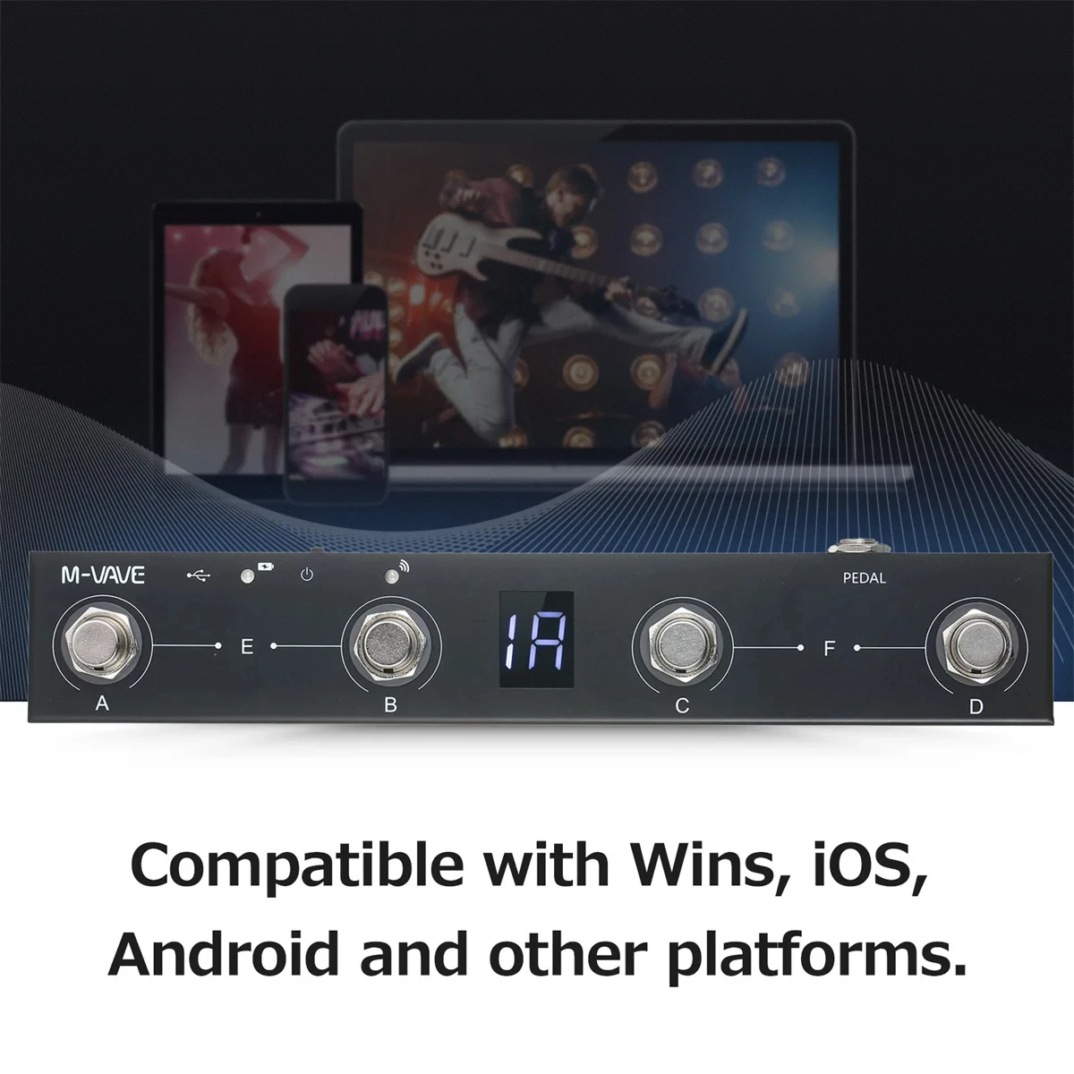 Chocolate BT Wireless Rechargeable 4 Buttons Portable MIDI Controller Pedal APP Control