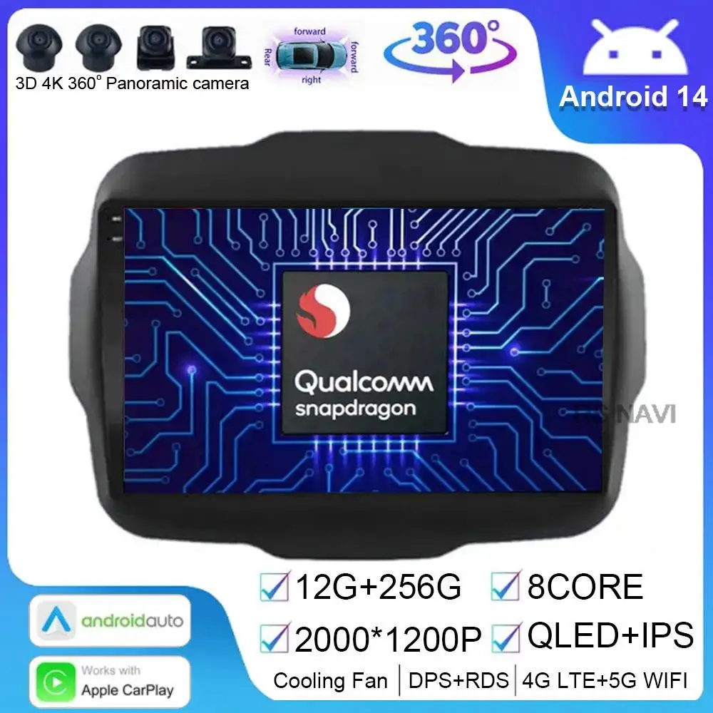 

Android 14 For Jeep Renegade 2014 - 2018 Navigation Video Player Car Radio Multimedia GPS No 2din Head Unit DSP Stereo DSP BT 5G