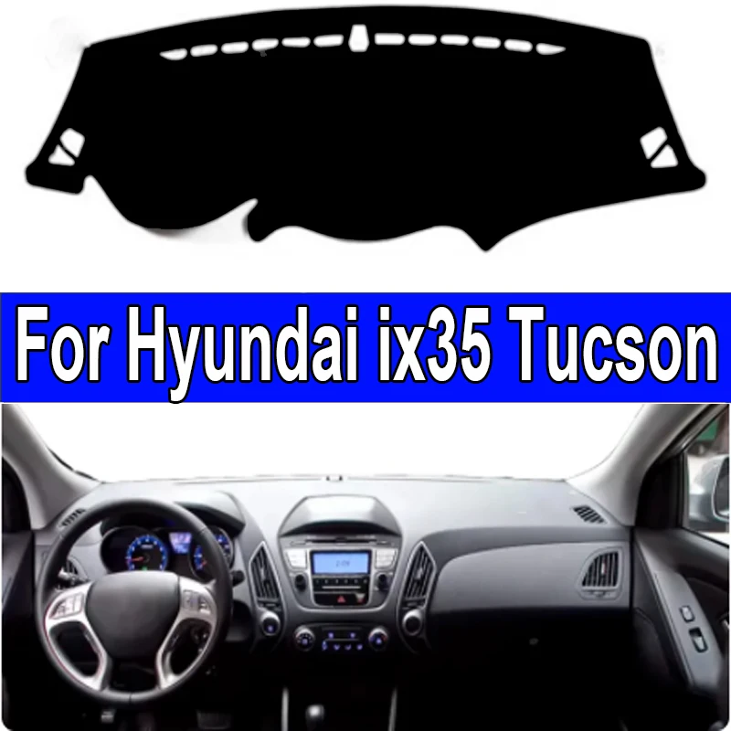 

Чехол для приборной панели автомобиля, коврик для приборной панели для Hyundai ix35 Tucson 2010 2011 2012 2013 2015, коврик для приборной панели, нескользящий ковер с защитой от УФ-лучей