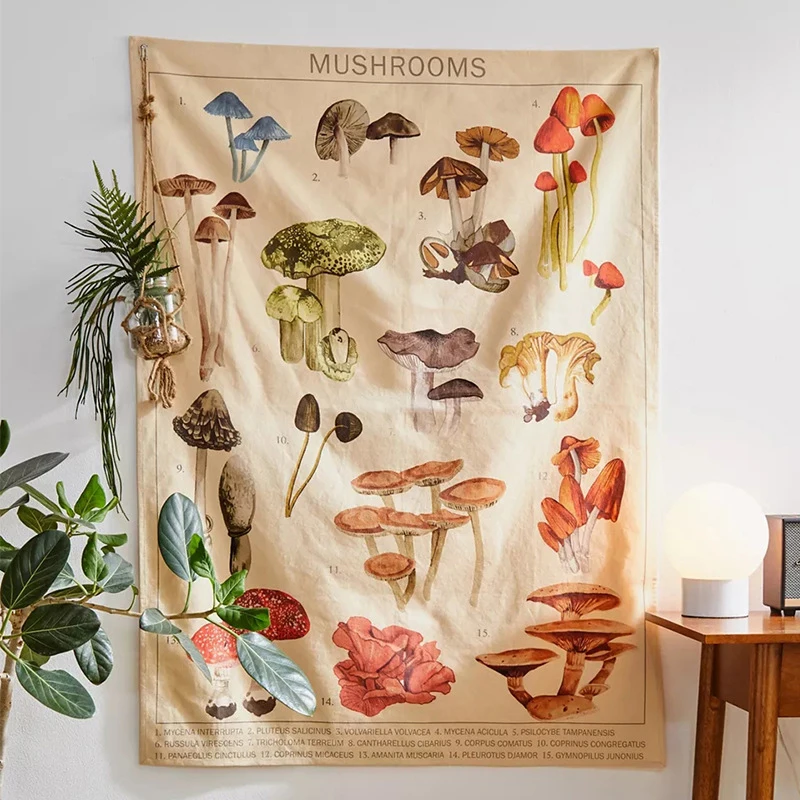 Psychedelic Mushroom Tapestry Divination Psychic Wall Hanging Hippie Boho Cute Room Decoration Magic Tapestries Art Home Decor Tapestry Decorations