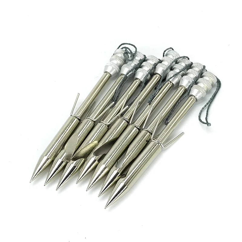 SOPOGER Lot de 12 fléchettes de pêche en acier inoxydable pour la pêche à l'arc et l'arbalète 15,2 cm