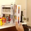 1 PC spice storage rack,90 degree swivel item storage rack, countertop 2 tier storage rack,small storage and organizer rack 3