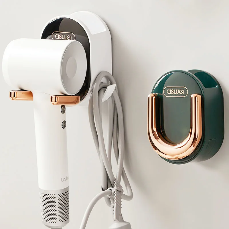 Wall Mounted Hair Dryer Holder Foldable Bathroom Organizer Storage Holder Home Hair Brush Storage Bracket Dryer Rack