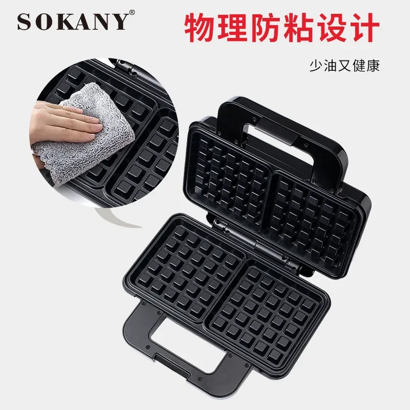 1000W Electric Non-Stick Belgian Waffle Maker Iron Breakfast Sandwiches Snacks Burgers 2-Slice waffle maker