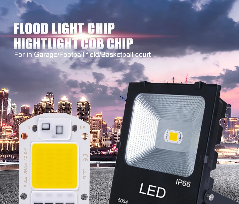 Description Picture 2 of itemLED chip COB Lamp Bead 20W 30W 50W  AC 220V Smart IC No Need Driver Lampada outdoor chip light floodlight spotlight Diy Lighting