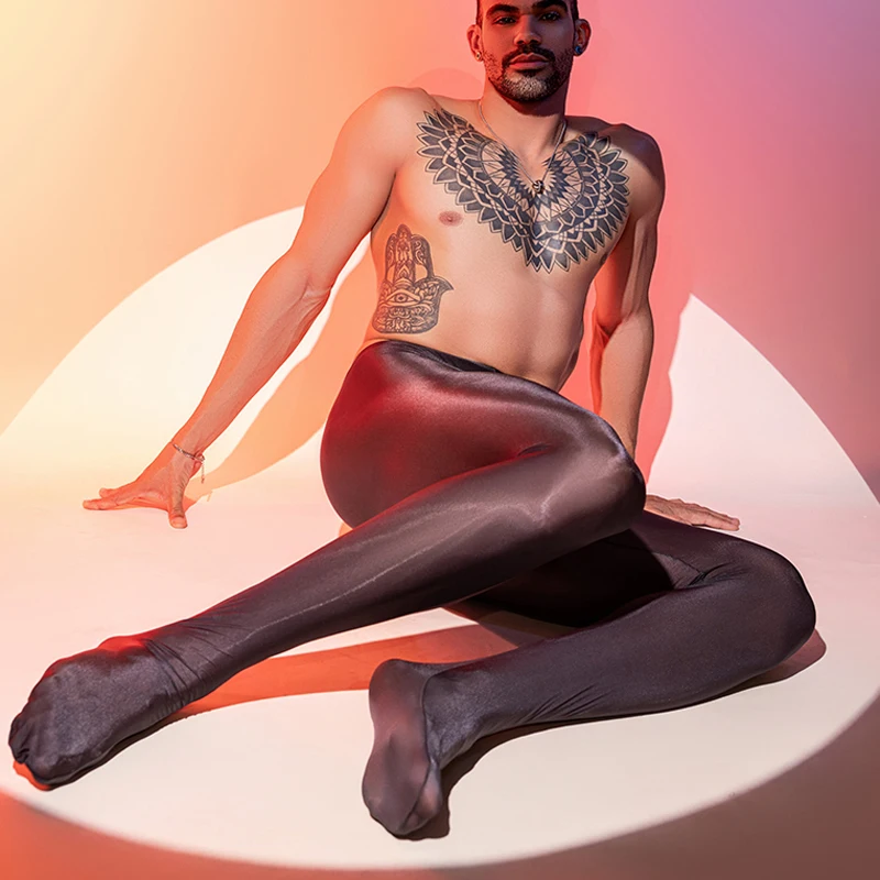 Men Fashion Glossy Pantyhose Ballet Dance Yoga Leggings Pants Training Fitness Workout Sports Trousers Tights Sissy