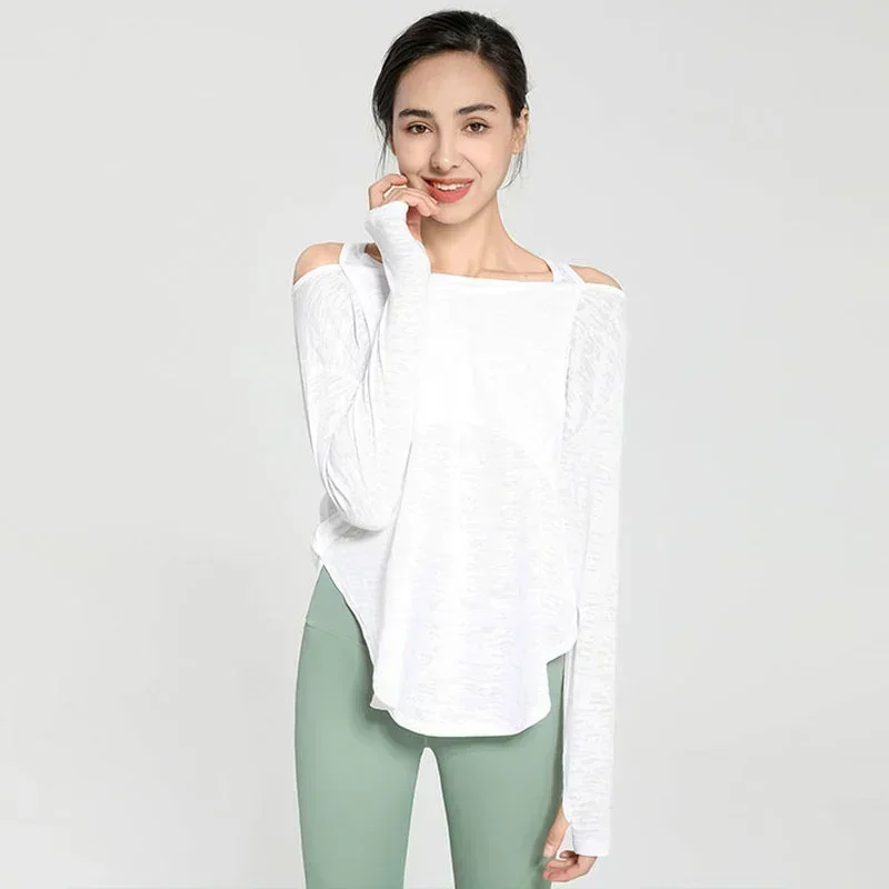 Women's Long Sleeve Sports Tee, Thumb hole Tee 5