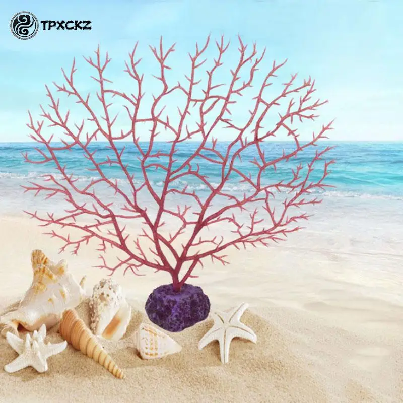 Tree Shape Aquarium Decoration Decor Sea Iron Tree Plastic Coral Decor Plants