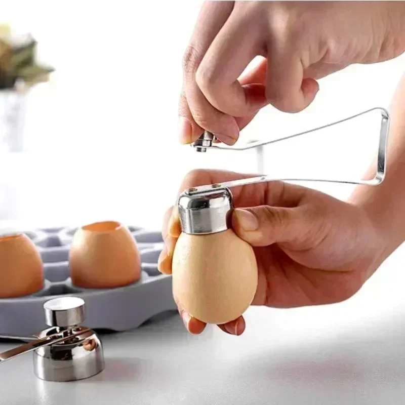 Kitchen Portable Tools Metal Egg Scissors Eggshell Opener Cutter Double Topper Shell Boiled Raw Egg Cooking Gadget Accessories Egg Shell Opener Egg Scissors