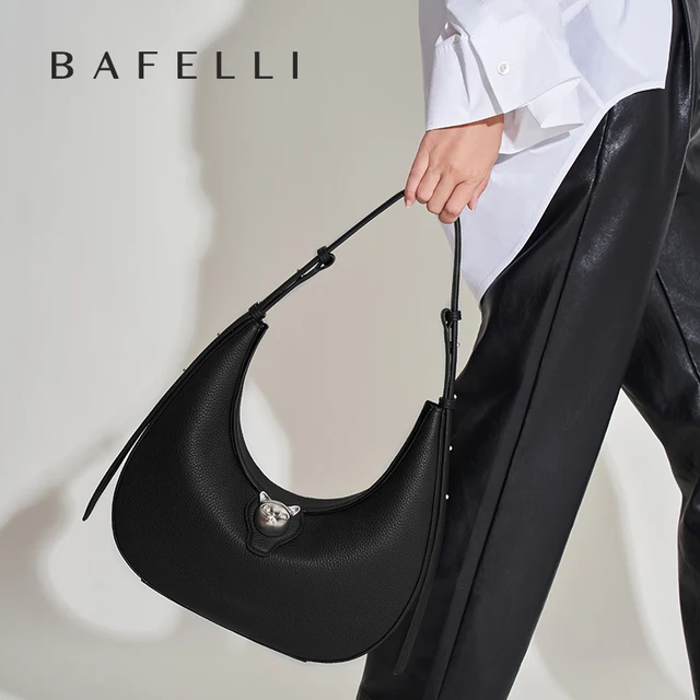 BAFELLI 2024 NEW WOMEN'S HANDBAG CAT SERIES GENUINE LEATHER LUXURY BRAND FASHION RETRO STYLE SHOULDER HOBOS FLAP BAGS FEMALE 3
