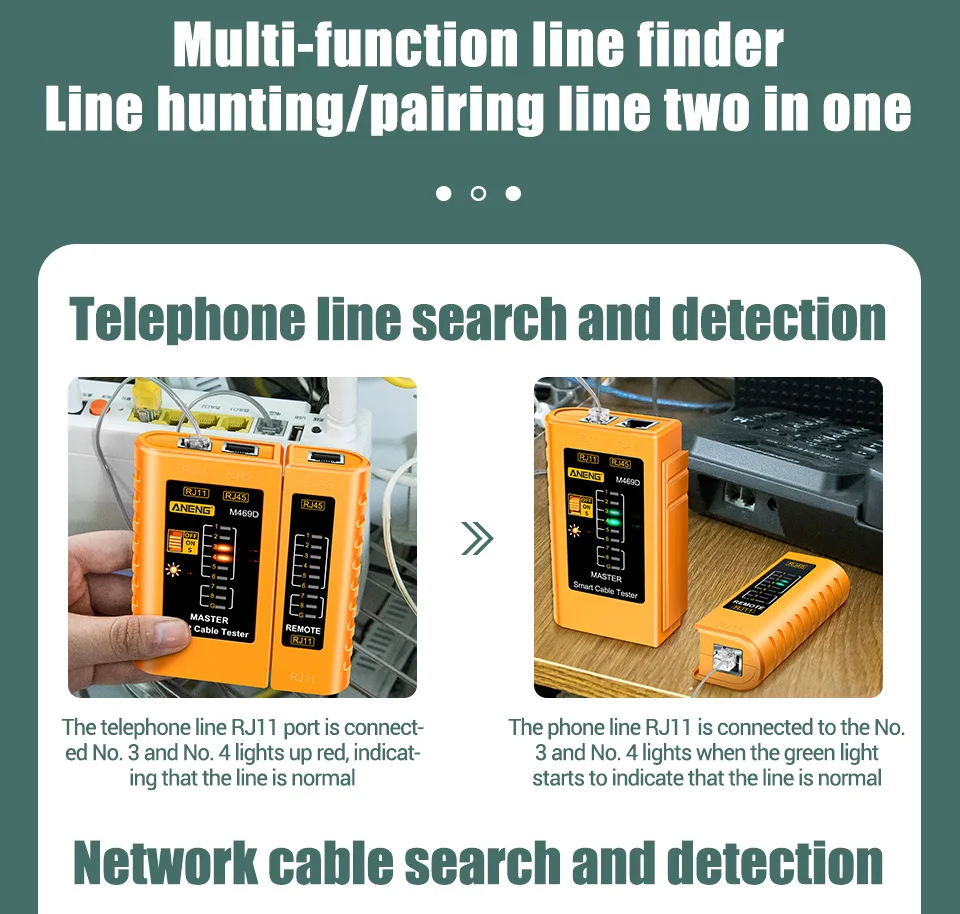 ZoeRax-Rede Cable Tester, Lan Tester, Ferramenta de